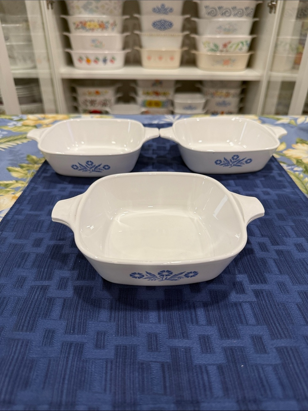 Corningware Blue Cornflower P-41 Petite Baking Dishes - Set of 3